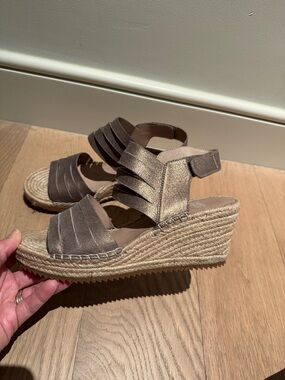 Eileen Fisher Taupe Espadrille Wedge Sandals New, never worn! Size 7.5